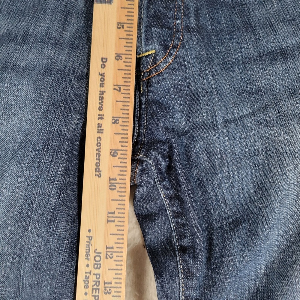 Lucky Brand Jeans Men 32x32 Dark Blue Straight Leg Button Fly Whiskered Denim - Picture 4 of 16